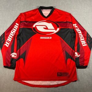 Answer Racing Syncron Motocross Jersey Red Black White Long Sleeve Mens XL